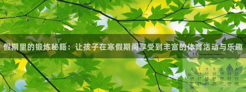 意昂23代理：假期里的锻炼秘籍：让孩子在寒假期间享受到丰富的体育活动与乐趣